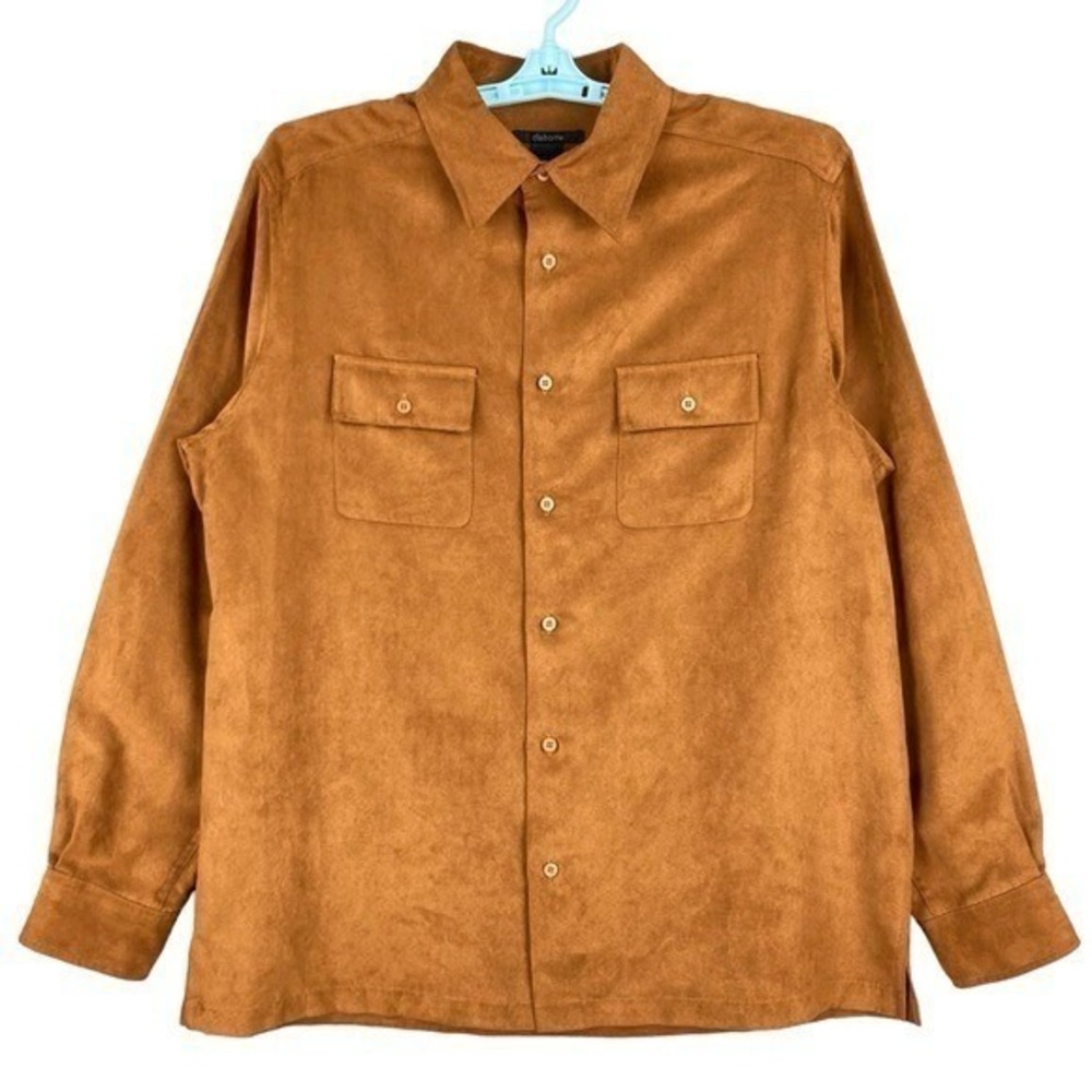 NWOT Claiborne Men's Soft Corduroy Shirt Large Copper Long Sleeve Button Casual